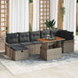 Garden Sofa Set 8 pcs Grey Poly Rattan