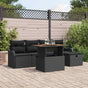 Garden Sofa Set 6 pcs Black Poly Rattan