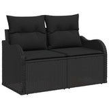 Garden Sofa Set 9 pcs Black Poly Rattan