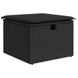 Garden Sofa Set 9 pcs Black Poly Rattan