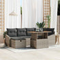 Garden Sofa Set 7 pcs Grey Poly Rattan