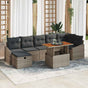 Garden Sofa Set 8 pcs Grey Poly Rattan