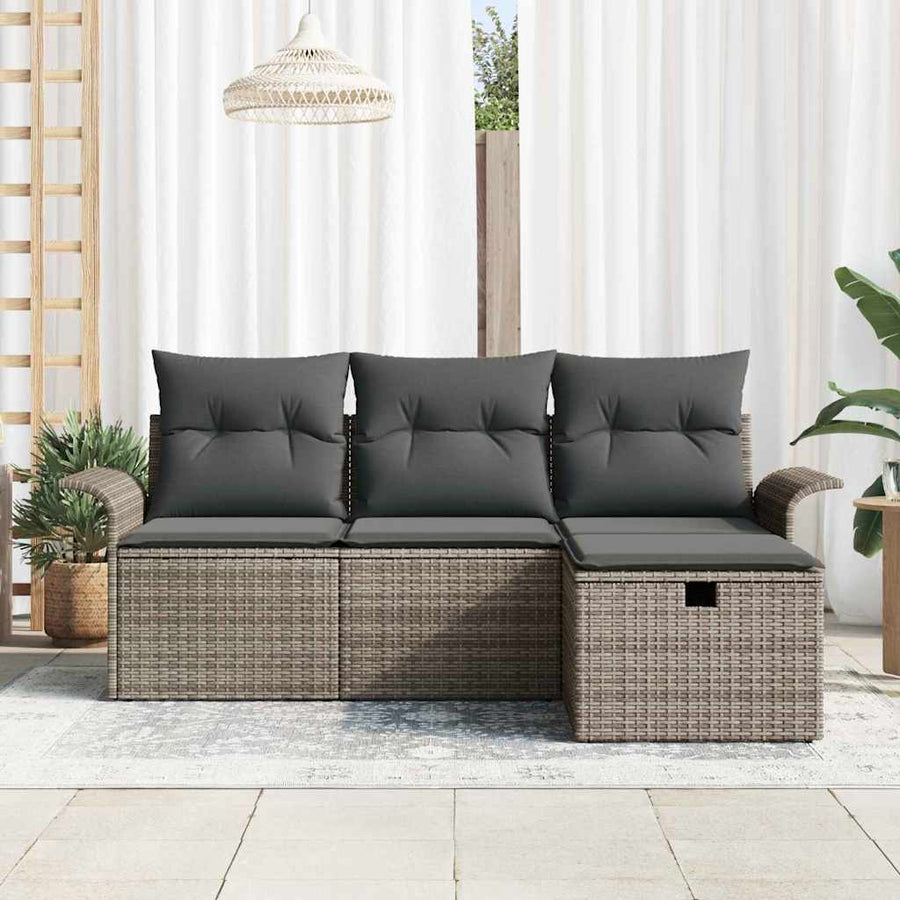 Garden Sofa Set 4 pcs Poly rattan