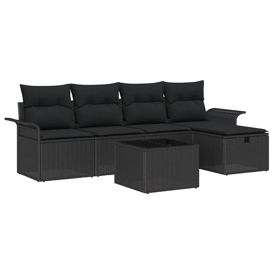 Garden Sofa Set 6 pcs Poly rattan