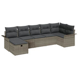 Garden Sofa Set with Cushion 7 pcs Grey Poly rattan