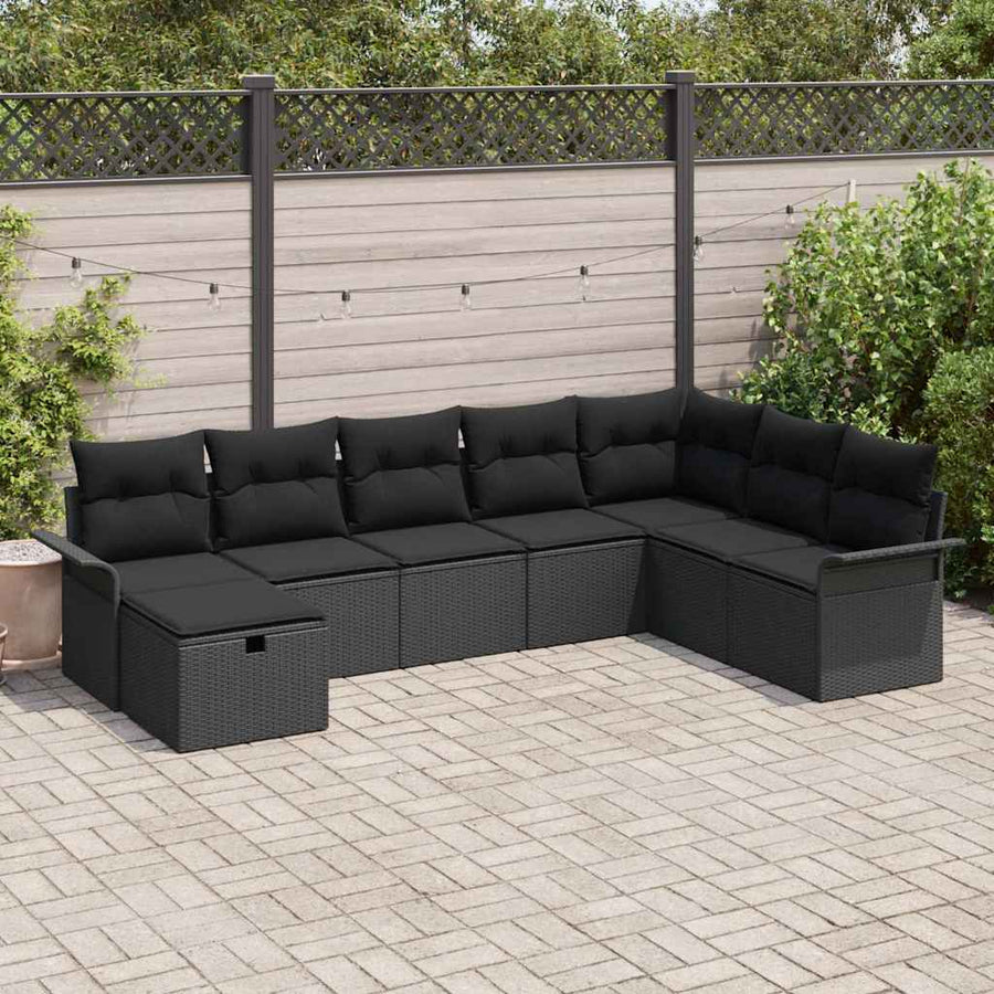 Garden Sofa Set 8 pcs Poly rattan