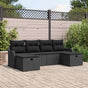 Garden Sofa Set 6 pcs Black Poly Rattan