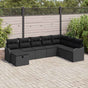Garden Sofa Set 8 pcs Black Poly Rattan