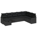 Garden Sofa Set 8 pcs Black Poly Rattan