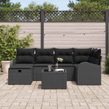 Garden Sofa Set 7 pcs Black Poly Rattan