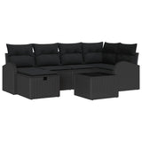 Garden Sofa Set 7 pcs Black Poly Rattan