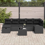 Garden Sofa Set 8 pcs Black Poly Rattan