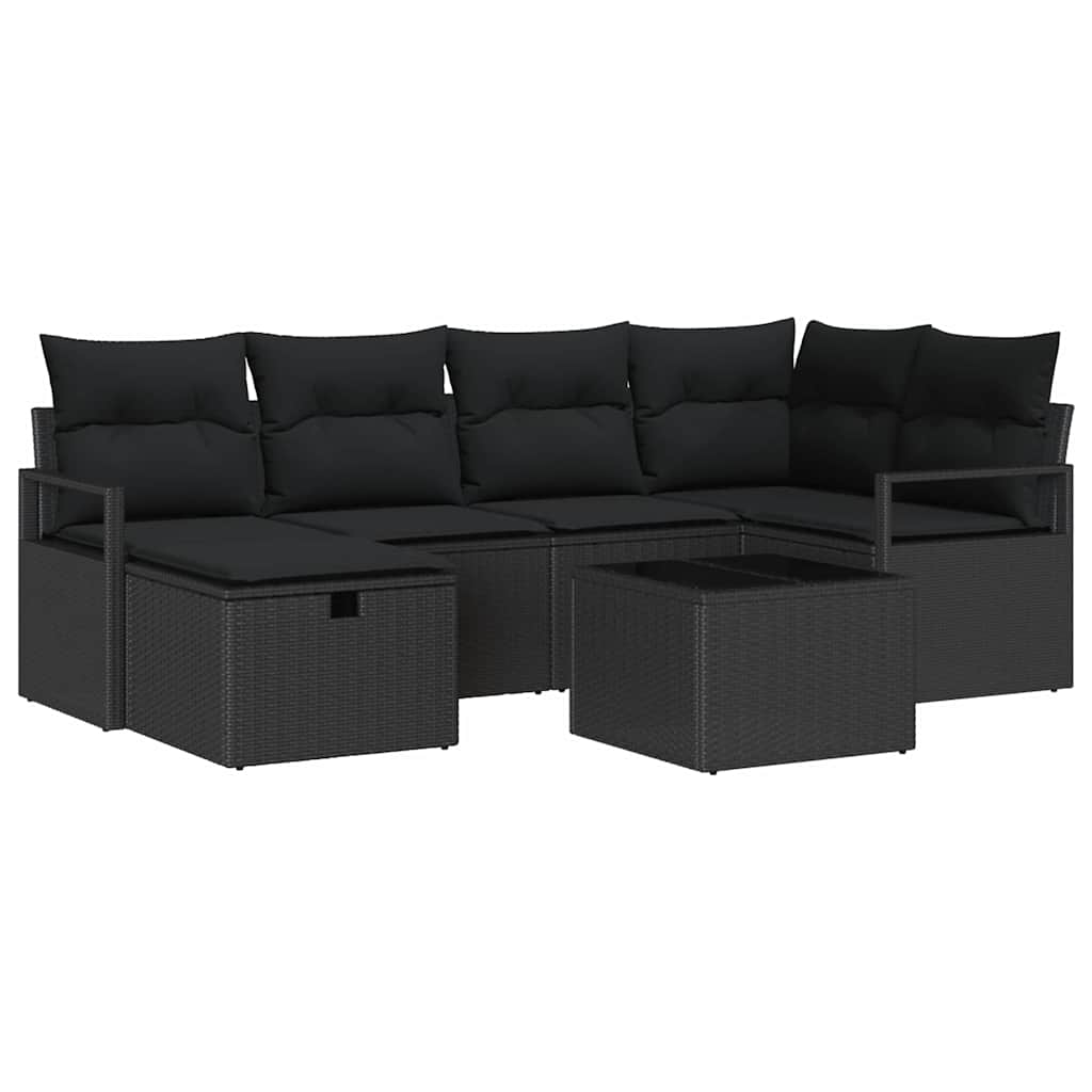 Garden Sofa Set with Cushion with Storage Poly Rattan