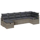 Sofa Set with Cushion 5 pcs Poly Rattan