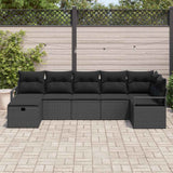 Sofa Set with Cushion 5 pcs Poly Rattan