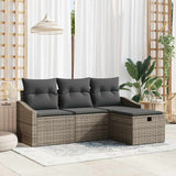 Sofa Set with Cushion 4 pcs Poly Rattan