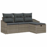 Sofa Set with Cushion 4 pcs Poly Rattan