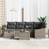 Garden Sofa Set 7 pcs Grey 55 x 62 x 69 cm Poly rattan - Side View