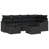 Sofa Set with Cushion 7 pcs Poly Rattan