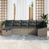 Garden Sofa Set 7 pcs Grey 55 x 62 x 69 cm Poly rattan - Side View