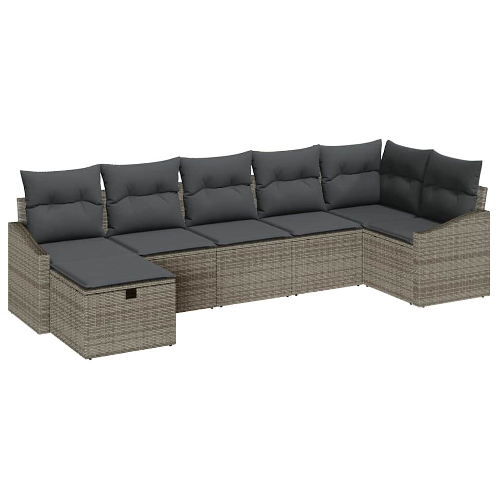 Sofa Set with Cushion 8 pcs Poly Rattan