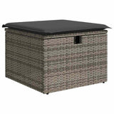 Garden Sofa Set 8 pcs Grey 55 x 62 x 69 cm Poly rattan - Rear View