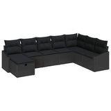 Sofa Set with Cushion 8 pcs Poly Rattan