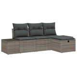 Sofa Set with Cushion 4 pcs Poly Rattan