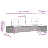 Sofa Set with Cushion 5 pcs Poly Rattan