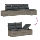 Garden Sofa Set 6 pcs Grey 55 x 62 x 69 cm Poly rattan - Low Angle