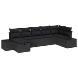 Sofa Set with Cushion 7 pcs Poly Rattan