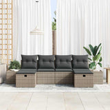 Garden Sofa Set 6 pcs Grey 55 x 62 x 69 cm Poly rattan - Side View