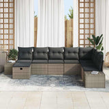 Garden Sofa Set 8 pcs Grey 55 x 62 x 69 cm Poly rattan - Side View