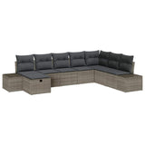 Garden Sofa Set with Pillow 8 pcs Grey Poly rattan