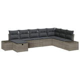 Garden Sofa Set 8 pcs Grey 55 x 62 x 69 cm Poly rattan - Front View