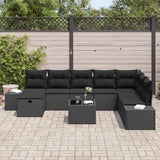 Garden Sofa Set 9 pcs Black 55 x 62 x 69 cm Poly rattan - Side View