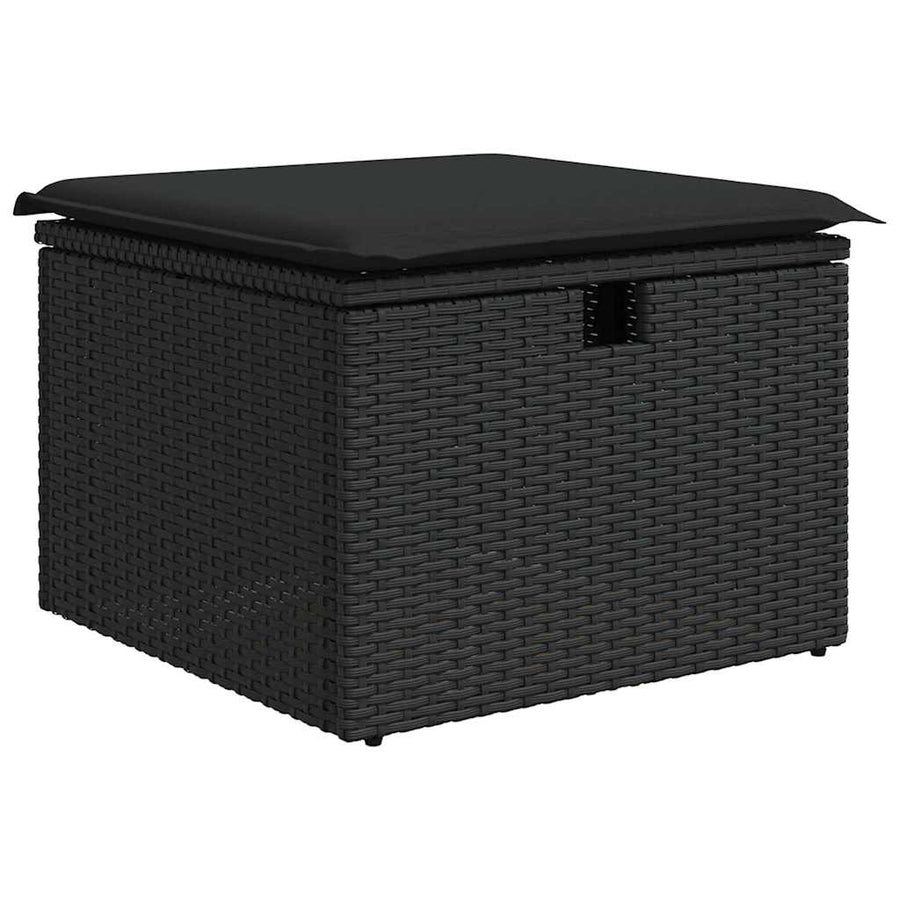 Garden Sofa Set 7 pcs Black Poly rattan