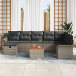 Garden Sofa Set 9 pcs Grey Poly rattan