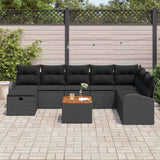 Garden Sofa Set 9 pcs Black Poly rattan