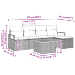 Garden Sofa Set 6 pcs Grey Poly rattan