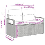 Garden Sofa Set 6 pcs Grey Poly rattan