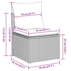 Garden Sofa Set 6 pcs Grey Poly rattan