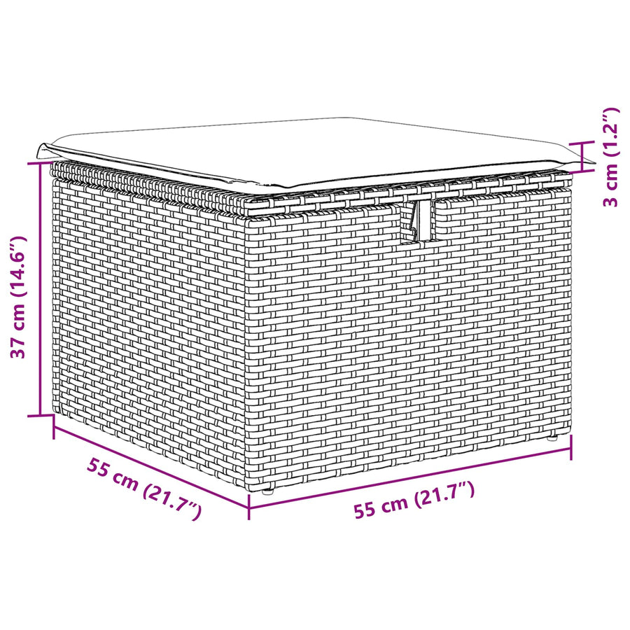 Garden Sofa Set 6 pcs Grey Poly rattan