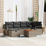 Garden Sofa Set with Cushion 7 pcs Grey Poly rattan