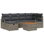 Garden Sofa Set 7 pcs Grey Poly rattan