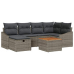 Garden Sofa Set 7 pcs Grey Poly rattan
