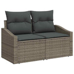 Garden Sofa Set 7 pcs Grey Poly rattan