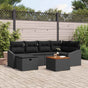 Garden Sofa Set 7 pcs Black Poly rattan