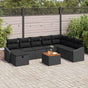Garden Sofa Set 9 pcs Black Poly rattan