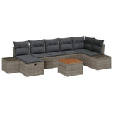 Garden Sofa Set with Cushion 8 pcs Grey Poly rattan